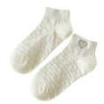 thumbnail image 1 of Kmdttou Athletic Running Socks Low Cut Sports Tab Socks Embroidered Socks Women's Spring And Summer Thin Milk White Socks, 1 of 2