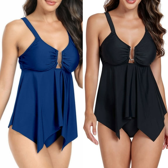 Kmdttou Bathing Suits for Women Ta Nkini Belly Covering Conservative Beach Split Swimsuit on Clearance!