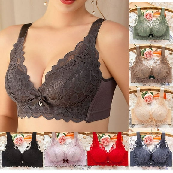 Kmdttou Bras for Women Push-Up Plus Size Seamless Lace Sports Bra Comfortable Breathable Base Tops Underwear