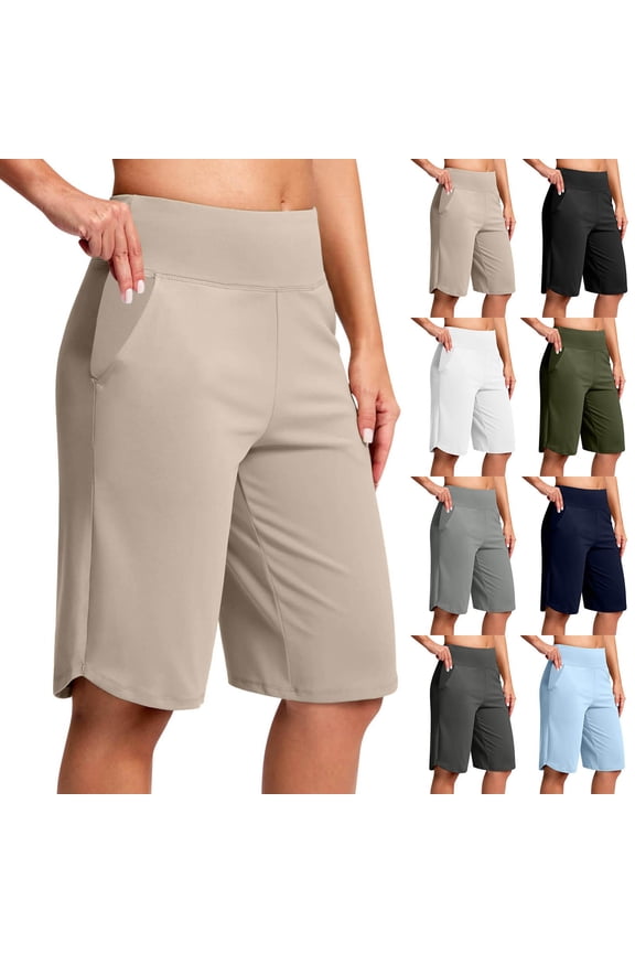 Capri Pants for Women with Pockets Oversized Drying Tight Elastic Comfortable Fitness Pocket Side Slits Pants Yoga Pants