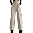 thumbnail image 1 of Kmdttou Cargo Pants Mid-waist Pocket Overalls Casual Pants In Spring And Summer, 1 of 7
