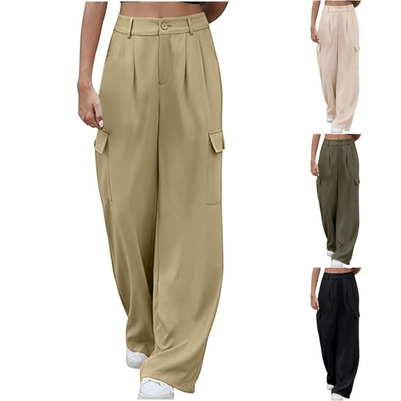 Kmdttou Cargo Pants Trendy And Casual Multi Pocket Loose Wide Leg Work Pants Long Pants