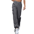 thumbnail image 1 of Kmdttou Cargo Pants Women Baggy Plus Size Solid Color Fashionable And Comfortable High Waisted Workwear Pants With 8 Pockets For Casual Wear, 1 of 8