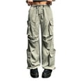 thumbnail image 1 of Kmdttou Cargo Pants Women Stretchy Solid Color Fashion Casual Loose Broad Leg Full Length Pants, 1 of 8