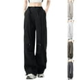 thumbnail image 1 of Kmdttou Cargo Pants Women Stretchy Solid Color Fashion Casual Loose Broad Leg Full Length Pants, 1 of 8