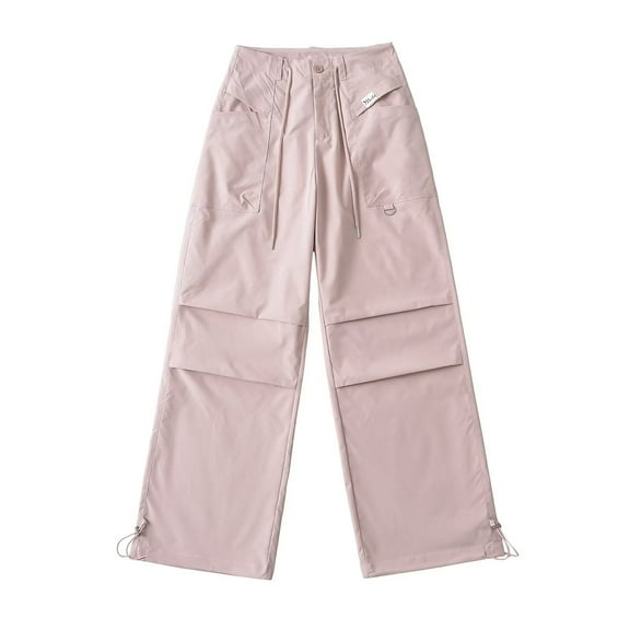 Kmdttou Cargo Pants for Women Dry Drawstring High Waist Loose Straight Leg Work Pants With Pockets Long Pants
