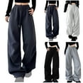thumbnail image 1 of Kmdttou Cargo Pants for Women Mid-waist Pocket Overalls Casual Pants In Spring And Summer, 1 of 4