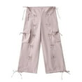 thumbnail image 1 of Kmdttou Cargo Pants for Women Plus Size Drawstring Waist Bow Tie Drawstring Drawstring Work Pants With Pockets Trousers, 1 of 5