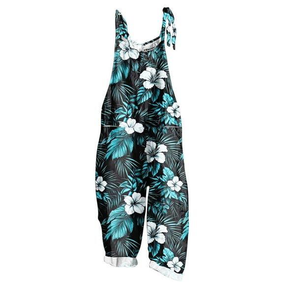 Kmdttou Cargo Pants for Women Plus Size Easter Print Sleeveless Two Pocket Casual Overalls Jumpsuit Jumpsuit Pants (Regular & Plus Size) S-5XL