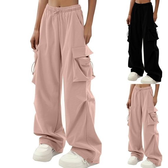 Kmdttou Cargo Pants for Women Plus Size High Waisted Multi-Pocket Casual Pants Work Pants Long Pants With Pockets