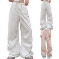thumbnail image 1 of Kmdttou Cargo Plus Size Pants Women Baggy wide leg Flap High Waisted Work Pants Multi-Pockets Versatile Straight Leg Pants Trousers, 1 of 4