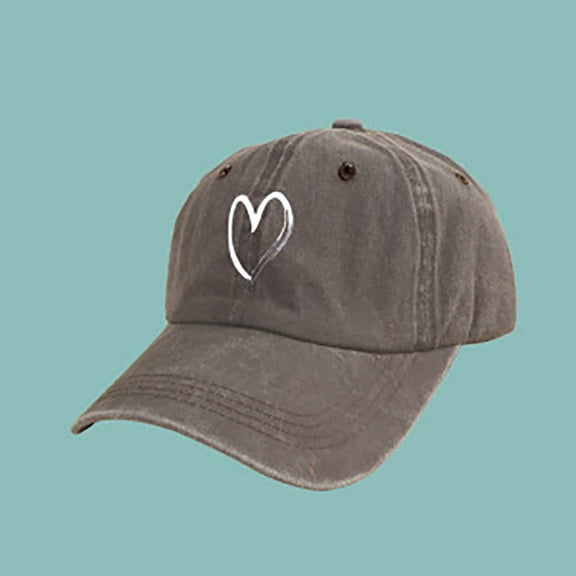 Kmdttou Classic Baseball Cap with Curved Brim Men's And Women's Fashion Love Washed Baseball Hat Sunscreen Soft Top Hat ,Adjustable Buckle Sun Hat for Women/Men