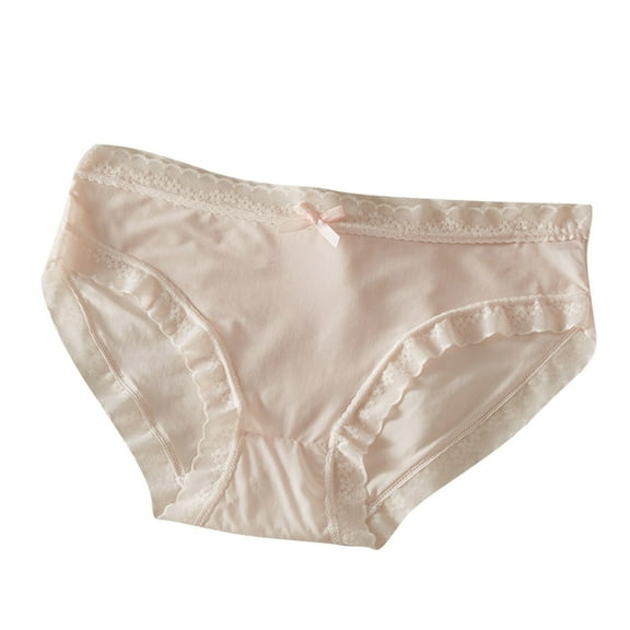 Kmdttou Clearance Under 5$!Women's Quick Drying Ice Silk Underwear With No Girl's Cotton Crotch Mid Waist Summer Thin Lace Edg Girl's Pants (Regular & Plus Size)