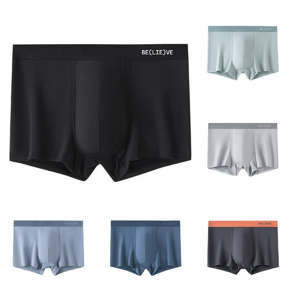 Kmdttou Clearance Under 10$! Men's Breathable And Comfortable Large Size Boxers Briefs Sexy Boxers Briefs (Size:L-3XL)