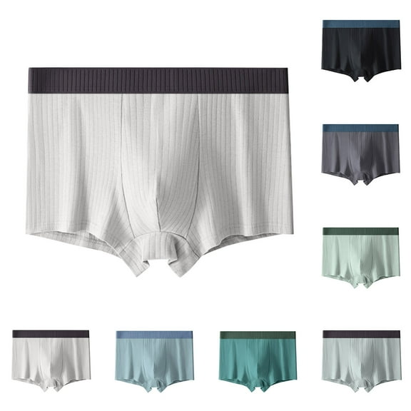 Kmdttou Clearance Under 10$! Men's Breathable And Comfortable Large Size Boxers Briefs Sexy Boxers Briefs (Size:L-4XL)