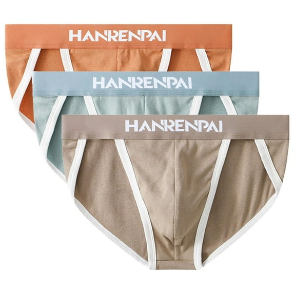 Kmdttou Clearance Under 10$! Men's Mid-Rise Plus Size Underwear Comfortable Breathable Briefs (Size:M-3XL)