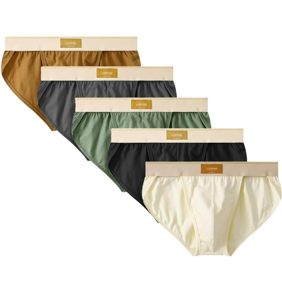 Kmdttou Clearance Under 10$! Men's Mid-Rise Plus Size Underwear Comfortable Breathable Briefs (Size:M-3XL)