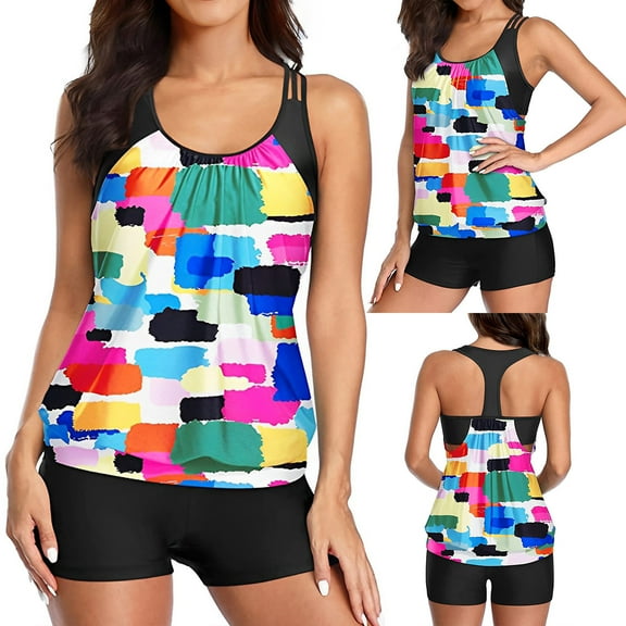 Kmdttou Clearance Under 10$!Swimsuits for Women New Fashion Swimwear Sexy Casual Bikini Set Printed Swimsuit on Clearance!