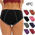 thumbnail image 1 of Kmdttou Clearance Under 10$!Women's 4PC Menstrual Leak Proof Menstrual Panties Cotton Physiological Underpants (Available in Plus Size), 1 of 9