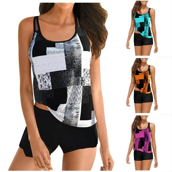 Kmdttou Clearance Under 5$!Swimsuits for Women Split Three-piece Printed Sexy Swimsuit on Clearance!