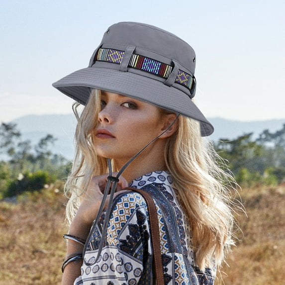 Kmdttou Colorful Ribbon Fisherman's Hat For Men And Women Outdoor Fishing Mountaineering Hat Large Sunscreen Sun Hat Gift,Adjustable Buckle Sun Hat for Women/Men