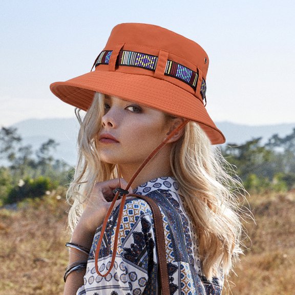 Kmdttou Colorful Ribbon Fisherman's Hat For Men And Women Outdoor Fishing Mountaineering Hat Large Sunscreen Sun Hat Gift,Adjustable Buckle Sun Hat for Women/Men