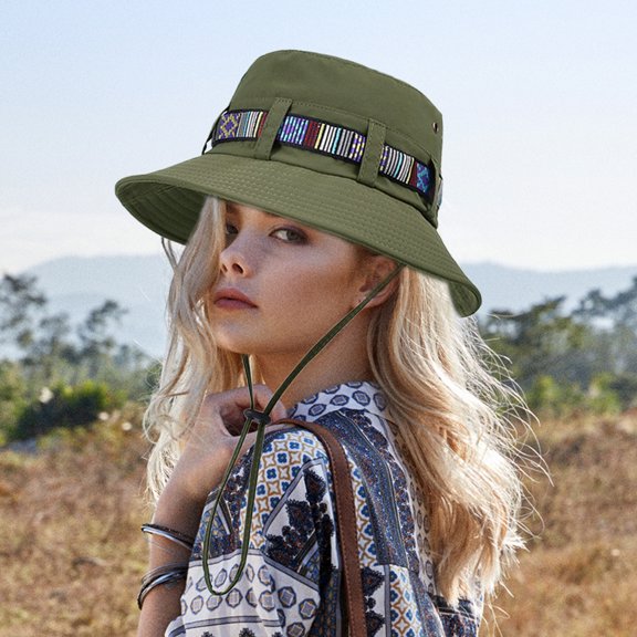 Kmdttou Colorful Ribbon Fisherman's Hat For Men And Women Outdoor Fishing Mountaineering Hat Large Sunscreen Sun Hat Gift,Adjustable Buckle Sun Hat for Women/Men