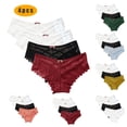 thumbnail image 1 of Kmdttou Cotton Underwear for Women Sexy Lace High Cut Panties Comfort Bikini Panty Stretch Underpants Breathable Ladies Briefs (Available in Plus Size) Wine-4XL, 1 of 8