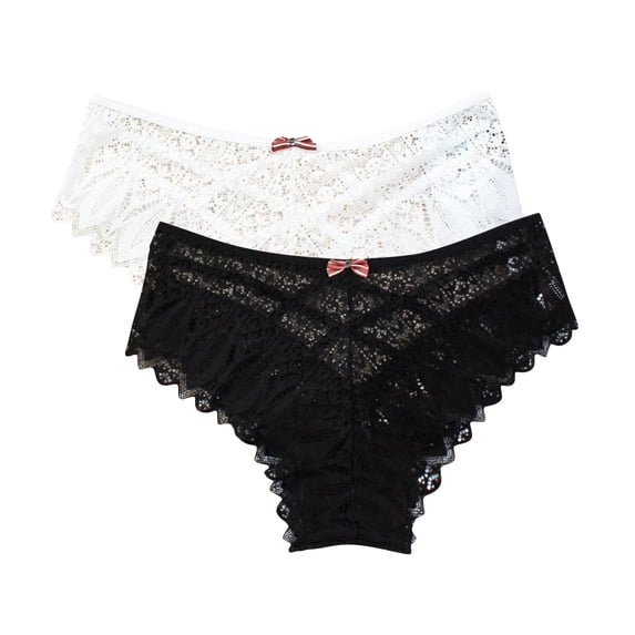 Kmdttou Cotton Underwear for Women Sexy Lace High Cut Panties Comfort Bikini Panty Stretch Underpants Breathable Ladies Briefs (Regular & Plus Size) Black-5XL