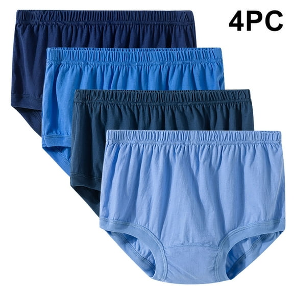 Kmdttou Cotton Underwear for Women's 4PC Ladies And Man Comfortable Solid Color Large Size Abdominal Panties Hight Waiste Underpants (Available in Plus Size)