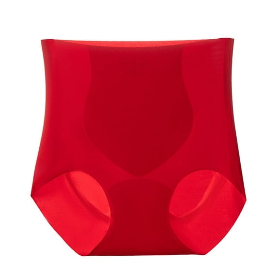 Kmdttou Cotton Underwear for Women's Ladies Comfortable Ice Shreds Cool Large Size Abdominal Contraction Panties Hight Waiste Underpants (Regular & Plus Size)