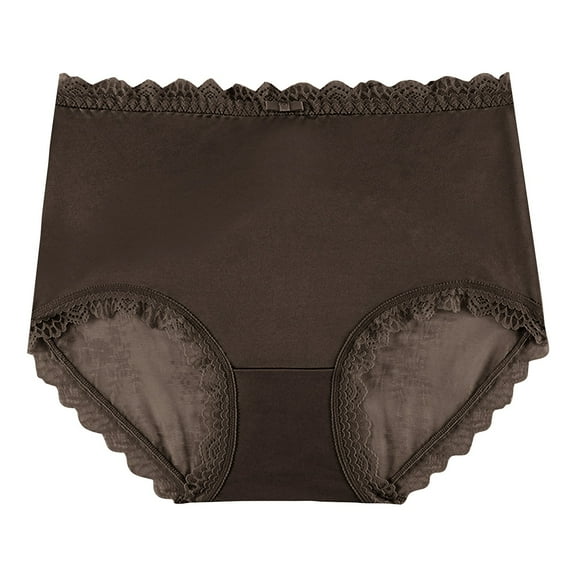 Kmdttou Cotton Underwear for Women's Lace Abdomen Mid-rise Waist And Hip Lift Comfortable Body Breathable Underwear Briefs (Regular & Plus Size)