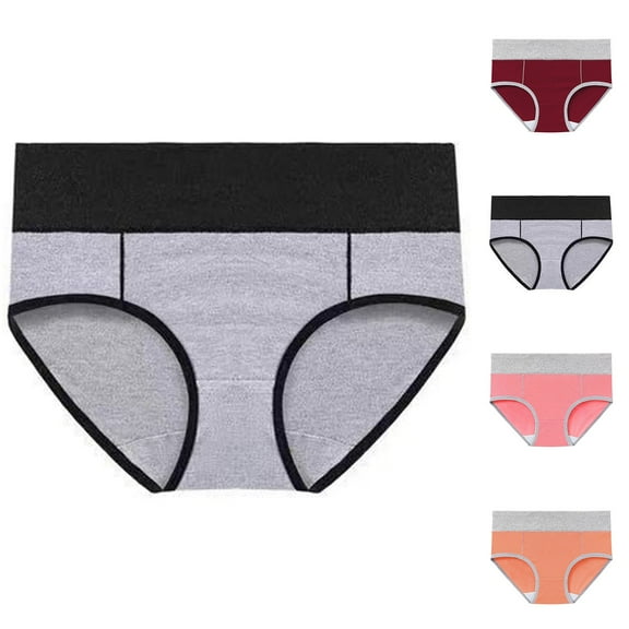 Kmdttou Cotton Underwear for Women's Large Seamless Cotton High Waist Briefs Hip Lifting Underpants (Regular & Plus Size)