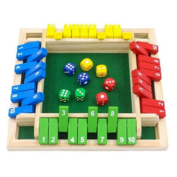 Kmdttou Emboadlie Game Funny Family Games-Shut The Box Board Game Shut The Box-Wooden Dice Board Game Tabletop Version Games for Classroom Home Party Or Pub-Co,Toys for Ages 3-13