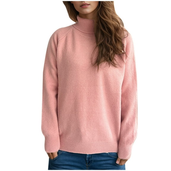 Kmdttou Essentials Women's Regular-Fit Loose Knit Sweater Long Sleeve Top/Shirt on Clearance!
