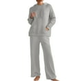 thumbnail image 1 of Kmdttou Fashion Plus Size Set Sweatsuits Tracksuits for Women' Fall And Winter Casual Solid Color Fashionable With Pockets Hooded Top And Pants Home Set Suit on Clearance!, 1 of 6