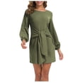 thumbnail image 1 of Kmdttou Fashion Women Spring Sexy Casual Round-Neck Solid Long Dress,Women's Long Dresses Flowy Maxi for Beach, 1 of 5