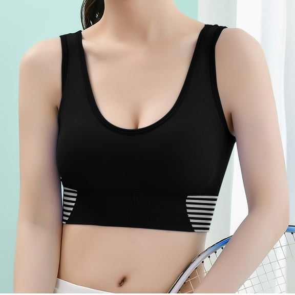 Kmdttou Fashion Yoga Sports Bras for Women Full Coverage Comfort Supportive Bra Thin Comfortable Breathable Small Chest Gathered Bra