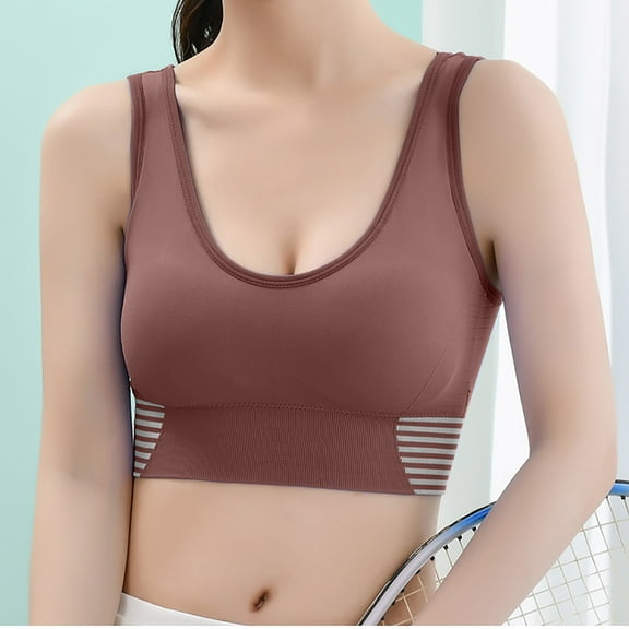 Kmdttou Fashion Yoga Sports Bras for Women Full Coverage Comfort Supportive Bra Thin Comfortable Breathable Small Chest Gathered Bra