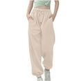thumbnail image 1 of Sweatpants for Children Sweatpants with Pockets Tapered Wide-leg for Children Athletic Pants for Workout, Jogging, Running Beige 11 Years, 1 of 6