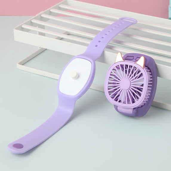 Kmdttou Handheld Fan Rechargeable 2-in-1 Use Small Personal Cooling Fan Purple