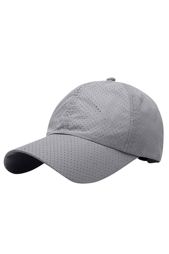 Men Ventilate Versatile Solid Color Punched Leisure Sunscreen Sunshade Hat Men's Vintage Washed Cotton Baseball Cap–Adjustable Fit & Breathable,Foldable Travel Visor Hat