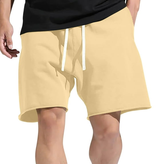 Kmdttou Men's Hiking Cargo Shorts 9" Lightweight Casual Solid Color Casual Drawstring Pockets Elastic Sports Shorts for Running Casual Activewear