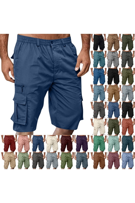 Men's Hiking Cargo Shorts 9" Lightweight Multi Pocket Fashionable Casual Workwear Shorts for Running Casual Activewear