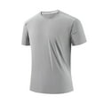 thumbnail image 1 of Kmdttou Men's Short Sleeve Crew T-Shirt Ice Silk Thin T-shirt Loose Casual Sports Seamless Plus Size Top Cool Breathable Drying Top on Clearance (Size:M-5XL), 1 of 7