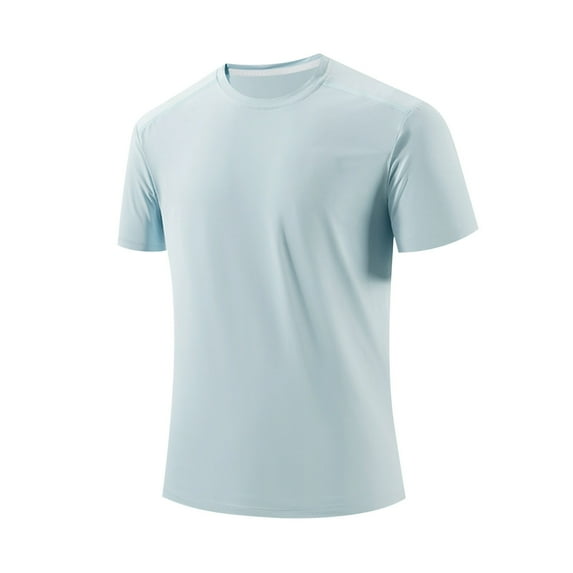 Kmdttou Men's Short Sleeve Crew T-Shirt Ice Silk Thin T-shirt Loose Casual Sports Seamless Plus Size Top Cool Breathable Drying Top on Clearance (Size:M-5XL)