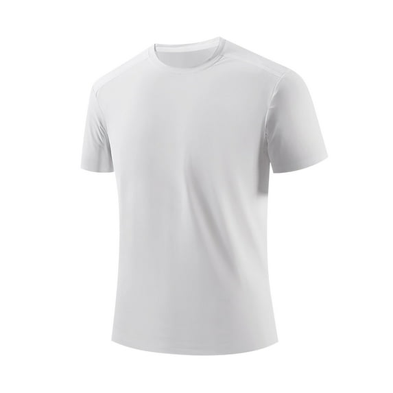 Kmdttou Men's Short Sleeve Crew T-Shirt Ice Silk Thin T-shirt Loose Casual Sports Seamless Plus Size Top Cool Breathable Drying Top on Clearance (Size:M-5XL)