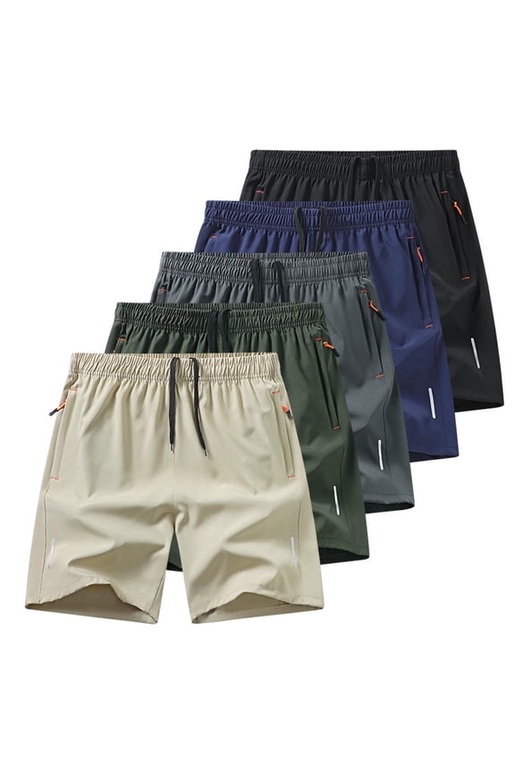 Men's Shorts Athletic Sports Shorts Beach Pants Elastic Waist Drawstring Pockets Casual Camouflage Print Knee Length Shorts (Available in Plus Size)