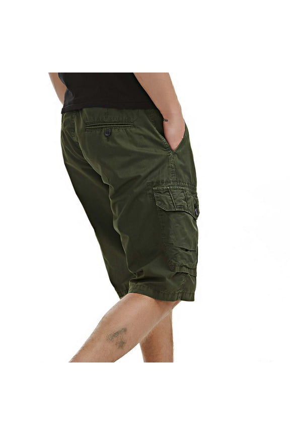 Men's Shorts Cargo Multi Pocket Fashionable Casual Waistless Workwear Shorts for Running Casual Activewear
