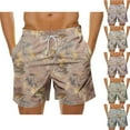 thumbnail image 1 of Kmdttou Men's Shorts Pack Fashion Casual Hawaiian Leaf Print Shorts Casual Print Swim Shorts for Running Casual Activewear, 1 of 6